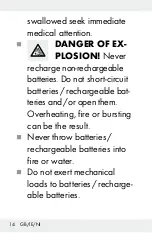 Preview for 14 page of Silvercrest 288582 Operation And Safety Notes