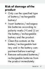 Preview for 17 page of Silvercrest 288582 Operation And Safety Notes