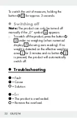 Preview for 22 page of Silvercrest 288582 Operation And Safety Notes