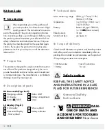 Preview for 14 page of Silvercrest 289803 Operation And Safety Notes