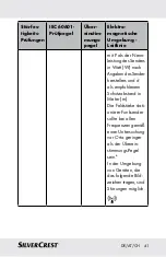 Предварительный просмотр 41 страницы Silvercrest 290990 Instructions For Use And Safety Notes