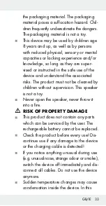 Предварительный просмотр 33 страницы Silvercrest 304359 Operation And Safety Notes