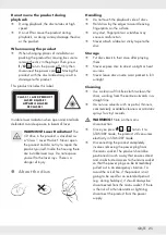 Preview for 27 page of Silvercrest 305906 Operation And Safety Notes