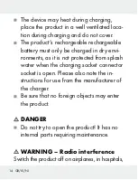 Preview for 14 page of Silvercrest 309633 Operation And Safety Notes