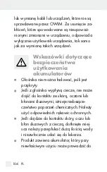 Предварительный просмотр 104 страницы Silvercrest 311609 1904 Operation And Safety Notes