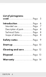 Предварительный просмотр 4 страницы Silvercrest 315498 Operation And Safety Notes