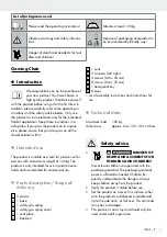 Предварительный просмотр 9 страницы Silvercrest 321164 Assembly, Operating And Safety Instructions