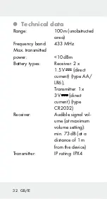 Предварительный просмотр 32 страницы Silvercrest 321204 1901 Assembly, Operating And Safety Instructions