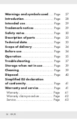 Preview for 25 page of Silvercrest 322212 1901 Operation And Safety Notes