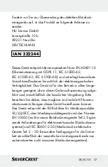 Preview for 37 page of Silvercrest 322244 Instructions For Use And Safety Notes