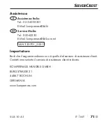 Preview for 74 page of Silvercrest 330701 2001 Operating Instructions Manual