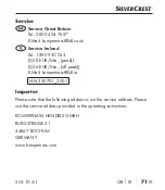 Предварительный просмотр 74 страницы Silvercrest 330701_2001 Operating Instructions Manual