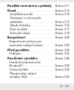 Предварительный просмотр 208 страницы Silvercrest 332301 2001 Operation And Safety Notes