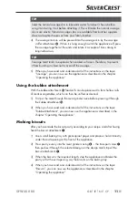 Preview for 14 page of Silvercrest 336980 2001 Operating Instructions Manual