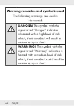 Предварительный просмотр 62 страницы Silvercrest 338143 2001 Operation And Safety Notes