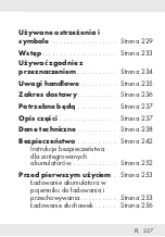 Предварительный просмотр 227 страницы Silvercrest 338143 2001 Operation And Safety Notes