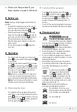 Preview for 9 page of Silvercrest 338272 2001 Operation And Safety Notes