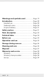 Предварительный просмотр 17 страницы Silvercrest 339089 1910 Operation And Safety Notes