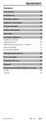 Preview for 16 page of Silvercrest 339182 1910 Operating Instructions Manual