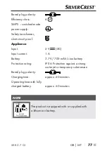 Предварительный просмотр 81 страницы Silvercrest 340530 1910 Operating Instructions Manual