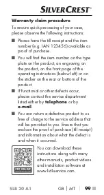 Preview for 102 page of Silvercrest 341802 1910 Operating Instructions Manual