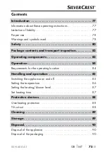 Preview for 78 page of Silvercrest 346692 2001 Operating Instructions Manual