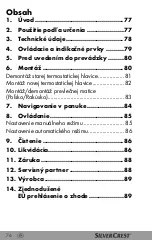 Предварительный просмотр 76 страницы Silvercrest 354199 2010 Short Manual