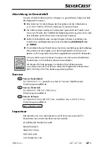 Preview for 30 page of Silvercrest 359282_2007 Operating Instructions And Safety Instructions