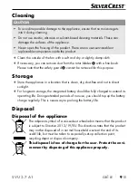 Предварительный просмотр 12 страницы Silvercrest 360816 2007 Operating Instructions Manual