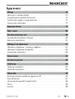 Предварительный просмотр 78 страницы Silvercrest 360816 2007 Operating Instructions Manual