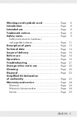 Preview for 4 page of Silvercrest 365823 2010 Operation And Safety Notes