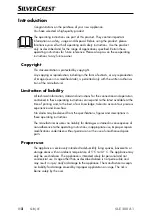 Preview for 5 page of Silvercrest 367016 2010 Operating Instructions Manual