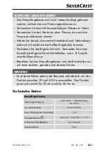 Preview for 36 page of Silvercrest 368342 2101 Operating Instructions Manual