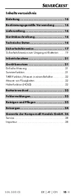 Предварительный просмотр 18 страницы Silvercrest 377134 2110 Operating Instructions Manual