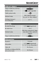 Предварительный просмотр 274 страницы Silvercrest 377187 2110 Operating Instructions Manual