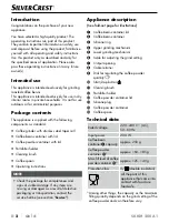 Preview for 5 page of Silvercrest 399050 2107 Operating Instructions Manual