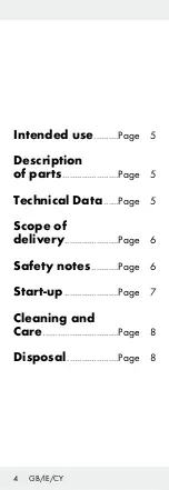 Preview for 4 page of Silvercrest 91778 Operation And Safety Notes