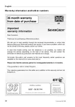 Предварительный просмотр 38 страницы Silvercrest DGP1000 User Manual And Service Information