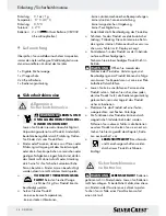 Preview for 38 page of Silvercrest H14271 Operation And Safety Notes