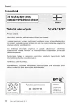 Предварительный просмотр 28 страницы Silvercrest Home Tech User Manual And Service Information