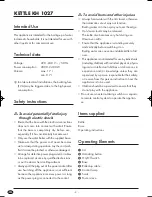 Preview for 4 page of Silvercrest KH 1027 Operating Instructions Manual