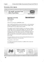 Preview for 21 page of Silvercrest MTS 2218 User Manual And Service Information