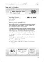 Preview for 22 page of Silvercrest MTS2220 User'S Manual And Service Information