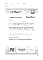 Preview for 66 page of Silvercrest MTS2220 User'S Manual And Service Information