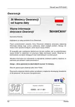 Предварительный просмотр 54 страницы Silvercrest RFH 2401 User Manual And Service Information