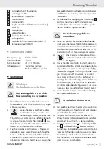 Предварительный просмотр 39 страницы Silvercrest SAS 150 A1 Operation And Safety Notes