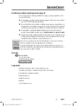 Preview for 112 page of Silvercrest SEF3 2000 C3 Operating Instructions Manual