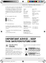 Preview for 7 page of Silvercrest SFW 100 B2 Operating Instructions  And Safety Advice