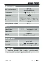 Предварительный просмотр 130 страницы Silvercrest SHD 7.4 A1 Operating Instructions Manual