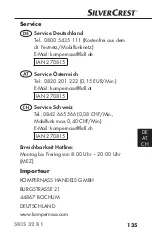 Предварительный просмотр 138 страницы Silvercrest SKIS 32 B1 Operating Instructions Manual